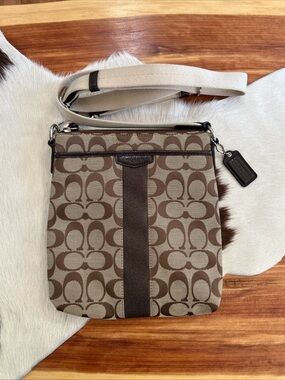 Coach Crossbody Handbag Signature Swing pack Monogram Brown Women’s